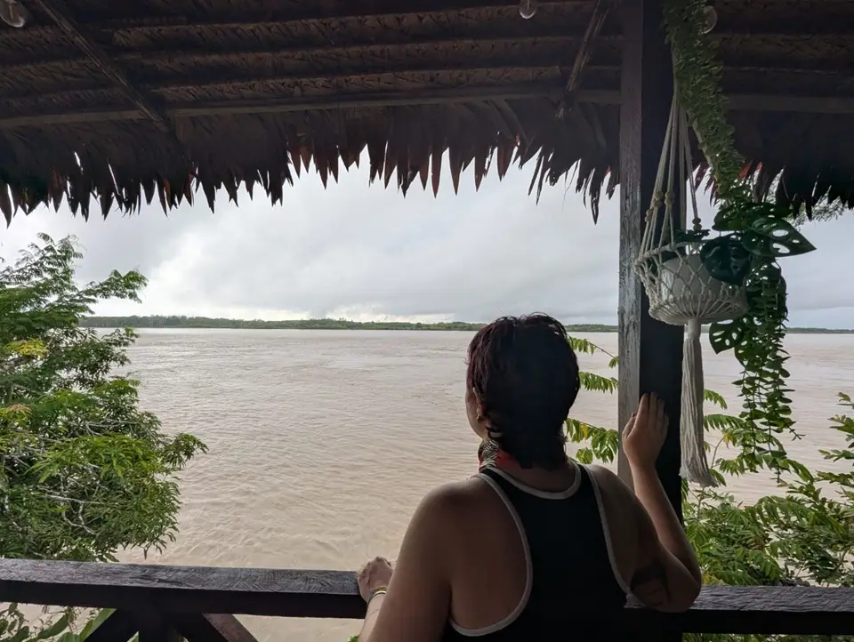 Vistas al rio Amazonas desde la cabaña