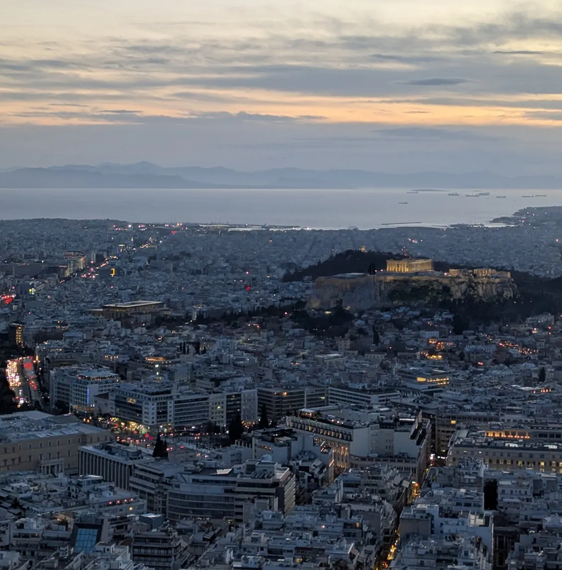 Vistas desde la colina de Licabeto en Atenas