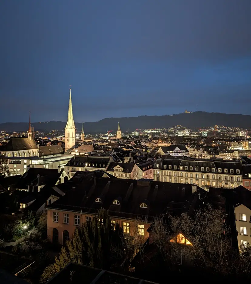 Vista del lago de Zúrich y el casco antiguo