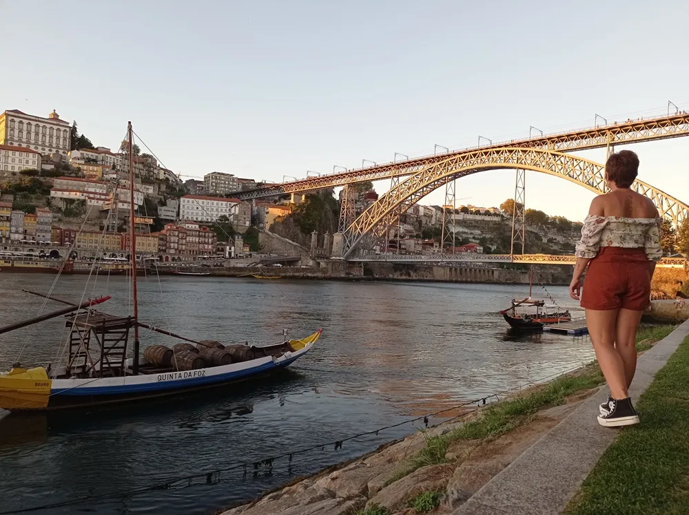 Ribeira de Oporto con el río Duero y puente de Luis I